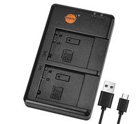DSTE Fast Charging USB Dual Caricatore Compatibile per Panasonic DMW-BCF10E, DMW-BCG10, DMW-BCJ13E, DMW-BCF10PP, DMW-BCG10E, DMW-BCG10PP, DMW-BCJ13PP
