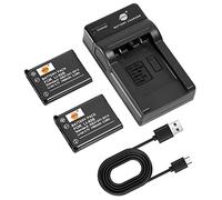 DSTE Li-40B Batteria (2 pezzi) e caricatore compatibile con Olympus D-630 D-720 D-725 IR-300 FE-20 FE-150 FE-160 FE-190 FE-220 FE-230