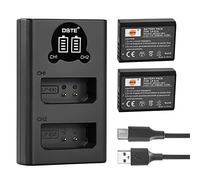 DSTE LP-E10 Batteria (confezione da 2) e caricatore compatibile con Canon EOS Rebel T3, EOS KISS X50, EOS 1100D, Rebel T5, Kiss X70, Kiss X80, 1200D, 1300D