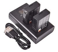 DSTE LP-E10 - Confezione da 2 batterie + caricatore USB con display LCD compatibile con Canon EOS 1100D, EOS 1200D, EOS Kiss X50, EOS Kiss X70, EOS Rebel T3, EOS Rebel T5