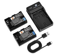 DSTE LP-E6 Batteria (2 pezzi) e caricatore compatibili con Canon EOS 5D Mark II, 5D Mark III, 5DS, 6D, 7D, 60D, 60Da, 70D, 7D Mark II, 7D Mark III