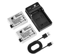 DSTE LP-E8 Batteria (2 pezzi) e caricatore compatibile con Canon EOS 550D, 600D, Rebel T2i, Rebel T3i