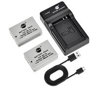 DSTE NB-10L NB-10LH Batteria (2 pezzi) e caricatore compatibili con Canon PowerShot G1 X, G3 X, G15, G16, SX40 HS, SX50 HS,SX60 HS