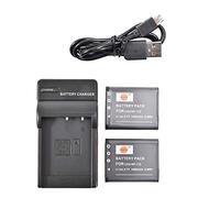 DSTE NP-110 - Set di 2 batterie agli ioni di litio e caricabatterie micro USB, compatibile con Casio Exilim EX-Z3000 EX-Z3000BN EX-Z3000PK EX-Z3000RD EX-Z3000SR EX-ZR20WH Exilim Zoom