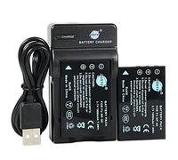DSTE NP-60 Li-ion Batteria (2-Pacco) e Caricabatterie USB per Fuji LS420 LS433 LS633 LS743 LS753 P712 P850 P880 Z730 Z7590 Z760