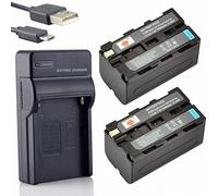DSTE NP-F750 Li-ion Batteria (2-Pacco) e Caricabatterie USB Compatibile per Sony CCD-SC5 CCD-TRV80PK DCR-TRV820 CCD-SC55 CCD-TRV815 DCR-TRV9 CCD-TR3 CCD-TRV82 DCR-TRV900 CCD-TR3000