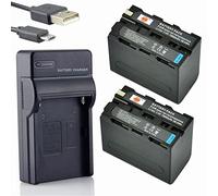 DSTE NP-F970 Li-Ion Batteria (2-Pacco) e Caricabatterie USB Compatibile per Sony CCD-TR716 CCD-TR818 CCD-TR910 CCD-TR917 CCD-TR930
