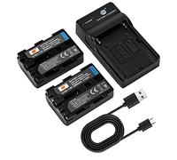 DSTE NP-FM50 Batteria (2 pezzi) e Caricatore Compatibile con Sony CCD-TRV128 CCD-TRV138 CCD-TRV208 CCD-TRV218 CCD-TRV228