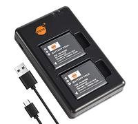 DSTE Set di 2 caricabatterie VW-VBX090 (1400mAh/3.7V) compatibili con Panasonic HX-WA03, HX-WA2, HX-WA2GKHX-WA20, HX-WA3HX-WA30, HX-WA301