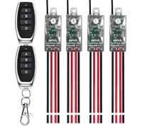 dstfuy Interruttore radio da 12 V, interruttore della luce wireless a 4 vie, DC 5 V/12 V/24 V/5 A, mini relè a 1 canale, senza fili, telecomando 164 FT a lunga distanza, per plafoniere, strisce LED.