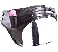 DstoLusre Cintura di castità in pelle da donna con plug anale in silicone, vita regolabile 76-120 cm Cintura di castità Intimo Masturbazione Mutandine Vibratori Set di giocattoli sessuali BDSM(Vaginal