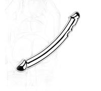 DstoLusre Plug anale BDSM in Metallo, Dildo a Doppia Testa in Acciaio Inossidabile, vibratore anale Argento, barella anale SM, Giocattolo Erotico for Donne, Uomini e Coppie.