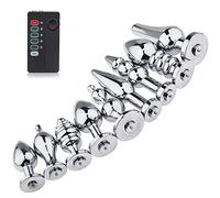 DstoLusre SM plug anale in acciaio inossidabile butt plug metallo perline anali G-spot giocattolo erotico del sesso for coppie di donne(H)