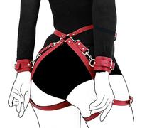Dstymkler Cintura rossa sexy in pelle e bracciale coscia - adatto per feste di gioco divertenti, coppie di appuntamenti, cene, camere da letto, notti in lingerie, regolabile