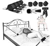 Dstymkler Set di cinghie da yoga in nylon nero per principianti e appassionati, strumenti di allenamento per polsi, polsini, caviglie, gambe, controllo, regolabile