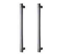 DSWZLQDXB 2 pezzi Manico in cuoio maniglie per mobili in pelle anti-collisione,pomelli Base in Lega di zinco per cassetti,Tiretti per armadietti,accessori per cucina (Hole Pitch 192mm,Blue-grey)