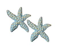 DSWZLQDXB 2 pezzi Maniglia armadio Design a forma di animaletti Maniglie per cassetto Ferro Manopole per ringhiere Pomello e sportelli maniglioni Tiretti Corrimano (Starfish,blue)