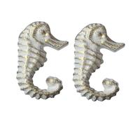 DSWZLQDXB 2 pezzi Maniglia armadio Design a forma di animaletti Maniglie per cassetto Ferro Manopole per ringhiere Pomello e sportelli maniglioni Tiretti Corrimano (Seahorses,white)