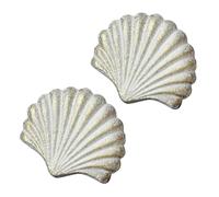 DSWZLQDXB 2 pezzi Maniglia armadio Design a forma di animaletti Maniglie per cassetto Ferro Manopole per ringhiere Pomello e sportelli maniglioni Tiretti Corrimano (Shells,white)