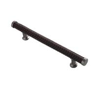DSWZLQDXB Manico in cuoio maniglie per mobili in pelle anti-collisione,pomelli in Lega di zinco Base per cassetti,Tiretti per armadietti,accessori per cucina (153mm,grey+brown)