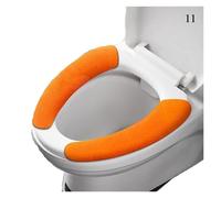 DSXPZBGED Coprisedile for WC Riutilizzabile, 2 Pezzi, in Flanella Calda, Adesivo for WC, Coprisedile Lavabile, Scaldabagno, Cuscino for Bagno(Small Orange)