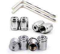 Dsycar Locking Tire Valve Stem Caps(8 Pack), Anti Theft Design, Anodized Aluminum Tire Valve Caps Sets, Corrosion Resistant, Universal Tire Caps for Cars Trucks Motorcycles SUVs and Bikes (Silver)
