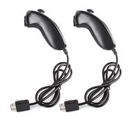 DSYJ Wii Nunchuck Controller Nunchuck Controller per Nintendo Wii Videogioco Nero Confezione da 2