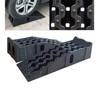 DSYOGX 1 Coppia Rampa per Auto, Rampe di Sollevamento per Auto in Plastica Resistenti Fino a 7257,48KG per Cordoli, Gradini su Piazze, Vialetti, Nero, 90,8 x 30,8 x 22 cm