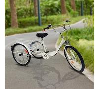 DSYOGX 24 Pollici Triciclo per Adulti, 3 Ruote Bicicletta 6 Velocità, Bicicletta Triciclo Adulto con Cestino e Luce
