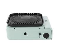 DSYOGX Barbecue portatile da campeggio, a gas, butano o propano, 2 in 1, con borsa per il trasporto, piccolo barbecue da tavolo, per campeggio, escursioni, turismo zaino (verde)