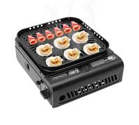 DSYOGX Barbecue portatile da campeggio, a gas, butano o propano, 2 in 1, con borsa per il trasporto, piccolo barbecue, da tavolo, per campeggio, escursioni, turismo zaino (nero)