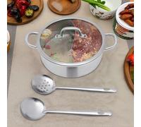 DSYOGX Hot Pot cinese Yin-Yang Hotpot in acciaio inox con divisorio e coperchio S-Type Hotels Ristoranti casalinghi Pentola divisoria Hotpot Pentola da cucina ø 26 cm