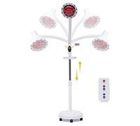 DSYOGX Terapia del calore a infrarossi, luce rossa, lampada da 275 W, supporto da pavimento, lampada termica con ruote, 8 - 70 ℃, lampada a luce rossa per casa, saloni di bellezza, negozi di