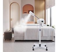 DSYOGX - Vapore per il viso, 750 W, con braccio girevole Salon Spa Mobile con schermo LCD e funzione vapore caldo, per salone e casa, colore: Bianco