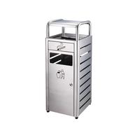 DSYYNAY Pattumiera verticale in acciaio inox per esterni, commerciale, grande, per cucina, bidone della spazzatura con posacenere e secchio interno estraibile(B)
