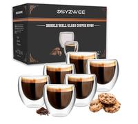 DSYZWEE Set di 6 bicchieri termici a doppia parete, per cappuccino, per latte, Iced Americano, per latte