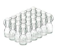 dszapaci 24 Mini Bottiglie Vetro 75 ml con Chiusura Ermetica, con Tappo Meccanico Bottiglie Liquore Alcolici Mignon da Riempire