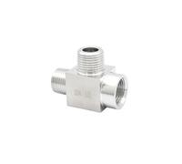 DSZUJTYROP 1/8" NPT Male-Male-Female Tee 3 Ways 304 Stainless Steel Pipe Fitting Connector Splitter Block