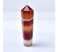DSZUJTYROP 1PC Crystal Point Sardonyx Stone Tower Home Decor Carnelian Hexagonal Column Red Agate DIY Gifts Ornaments