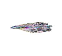 DSZUJTYROP 1pc Quartz Crystal Jet Stone Rainbow Titanium Cluster Electroplate Color Feather Shape Ornament Ornaments