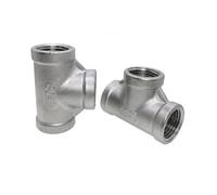 DSZUJTYROP 1PC SS304 Stainless Steel Female Threaded 3 Way Tee T Pipe Fitting 1/8" BSP Threaded
