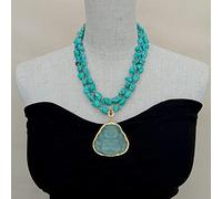 DSZUJTYROP 2 strands Green Nugget Green Jade Carved Buddha Pendant 18" Necklace Religious Style for women