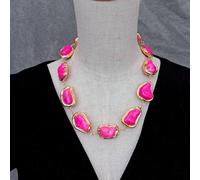 DSZUJTYROP 24x30mm Color Freeform Beads Gold Plated Choker Necklace Chunky Necklaces Nice Gift