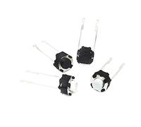 DSZUJTYROP 50-100 pezzi micro interruttore rotondo verticale 6 x 6 x 4,3 mm Dip-2 2 pin Touch Tact Pulsante 6 x 6 x 4,3 mm/6 x 6 x 4,3 mm 2p(Weiß, 6 x 6 x 4,3 MM-50 pezzi)