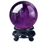 DSZUJTYROP Amethyst Ball Crystal, with Stand bola de Cristal Clear Halloween Rock, ball-70mm