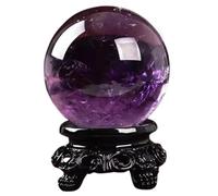 DSZUJTYROP Amethyst Quartz Stone Sphere, Crystal Ball with Stand,Purple Ornaments Home Decoration Crafts,6cm/2.4in