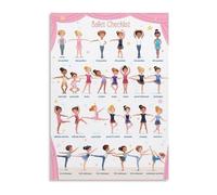 DSZUJTYROP Ballet Positions Educational Metal Sign 5 Basic Poses Guide Colorful Dance Chart for Classroom Studio and Dance Room Decor (8 X 12 in)