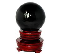 DSZUJTYROP Big Divination Obsidian Fengshui Sphere, Black Crystal Ball Figurines,Gemstone with Stand for Home Decorations Ornaments,16cm