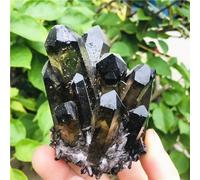 DSZUJTYROP Black Phantom Quartz Crystal Cluster Ornaments (Size : 300-400g)
