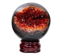 DSZUJTYROP Citrine Druzy Geode Crystal Ball Stone Sphere Cluster Quartz Fengshui Accessories Rockery Ornament,200~300g